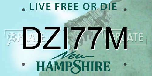 DZI77M New Hampshire License Plate