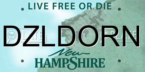 DZLDORN New Hampshire License Plate