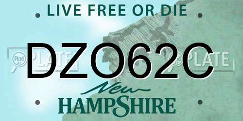 DZO62C New Hampshire License Plate