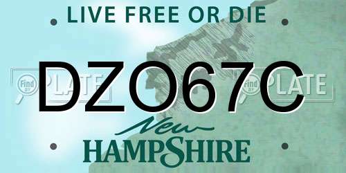 DZO67C New Hampshire License Plate