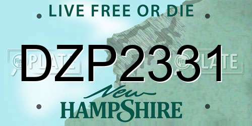 DZP2331 New Hampshire License Plate