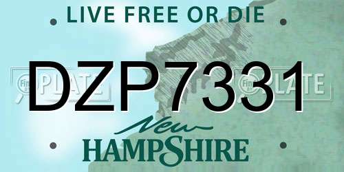 DZP7331 New Hampshire License Plate