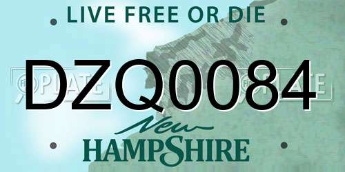 DZQ0084 New Hampshire License Plate