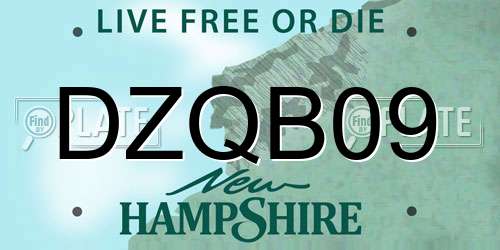 DZQB09 New Hampshire License Plate