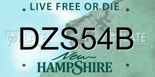 DZS54B New Hampshire License Plate