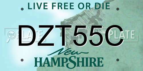 DZT55C New Hampshire License Plate
