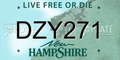 DZY271 New Hampshire License Plate
