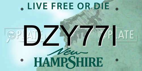 DZY77I New Hampshire License Plate