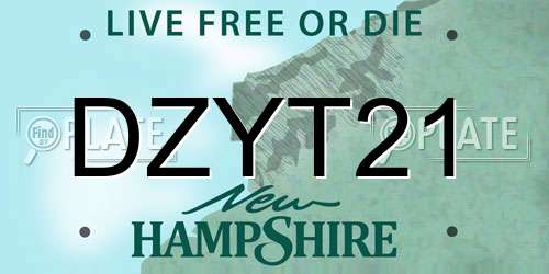 DZYT21 New Hampshire License Plate