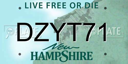 DZYT71 New Hampshire License Plate