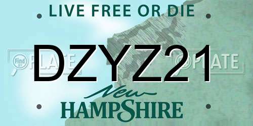 DZYZ21 New Hampshire License Plate