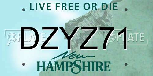 DZYZ71 New Hampshire License Plate