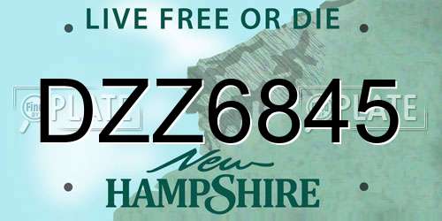 DZZ6845 New Hampshire License Plate