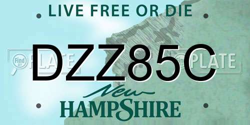 DZZ85C New Hampshire License Plate