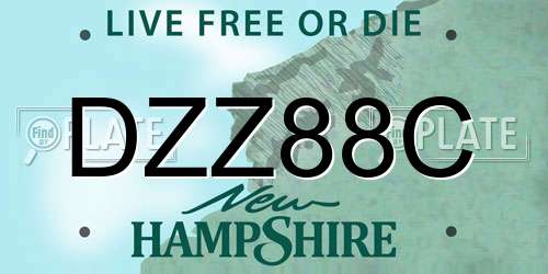 DZZ88C New Hampshire License Plate
