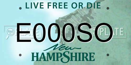 E000SO New Hampshire License Plate