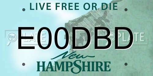 E00DBD New Hampshire License Plate