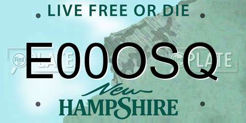 E00OSQ New Hampshire License Plate