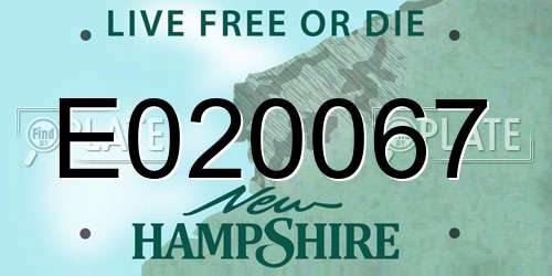 E020067 New Hampshire License Plate