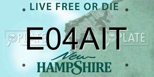 E04AIT New Hampshire License Plate