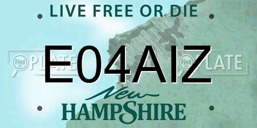 E04AIZ New Hampshire License Plate