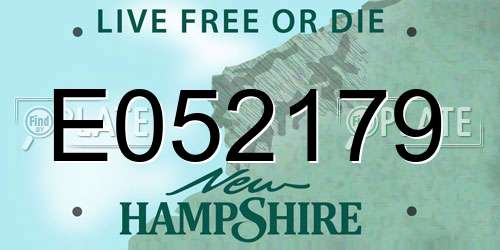 E052179 New Hampshire License Plate