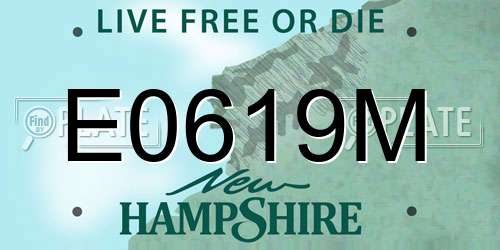 E0619M New Hampshire License Plate
