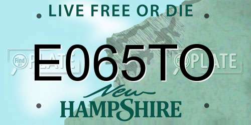 E065TO New Hampshire License Plate
