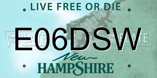 E06DSW New Hampshire License Plate