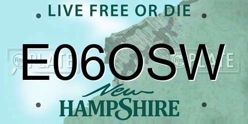 E06OSW New Hampshire License Plate