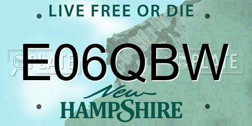 E06QBW New Hampshire License Plate