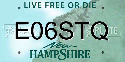 E06STQ New Hampshire License Plate