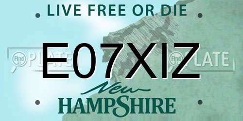 E07XIZ New Hampshire License Plate