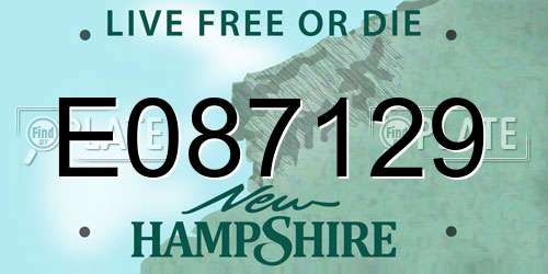 E087129 New Hampshire License Plate