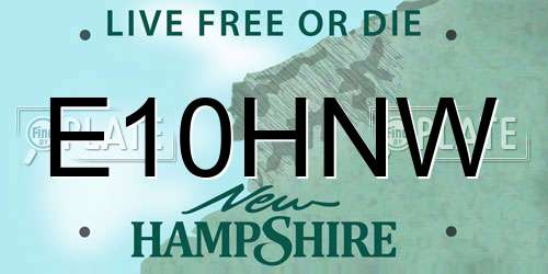 E10HNW New Hampshire License Plate