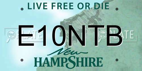 E10NTB New Hampshire License Plate