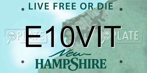 E10VIT New Hampshire License Plate