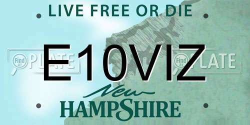 E10VIZ New Hampshire License Plate
