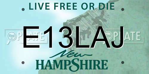 E13LAJ New Hampshire License Plate