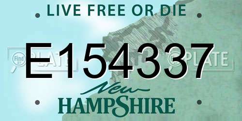 E154337 New Hampshire License Plate
