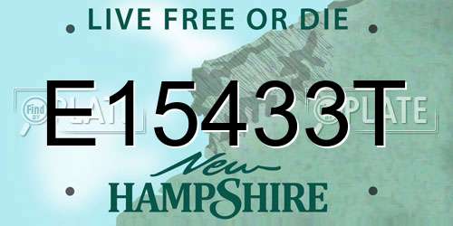E15433T New Hampshire License Plate