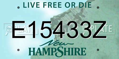 E15433Z New Hampshire License Plate