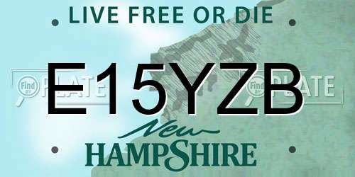 E15YZB New Hampshire License Plate