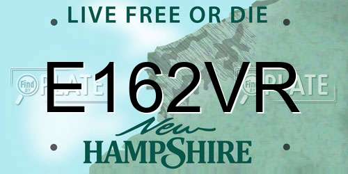 E162VR New Hampshire License Plate