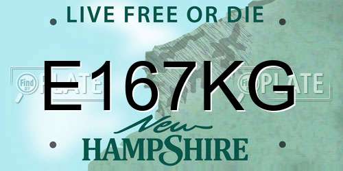 E167KG New Hampshire License Plate