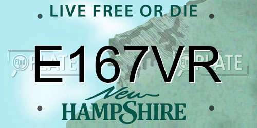 E167VR New Hampshire License Plate