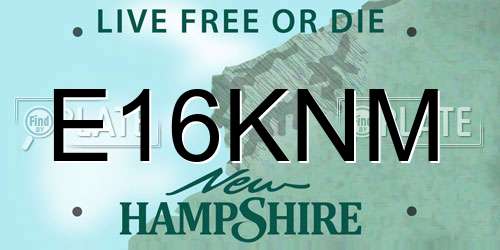 E16KNM New Hampshire License Plate