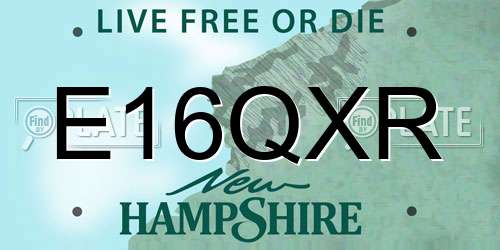E16QXR New Hampshire License Plate