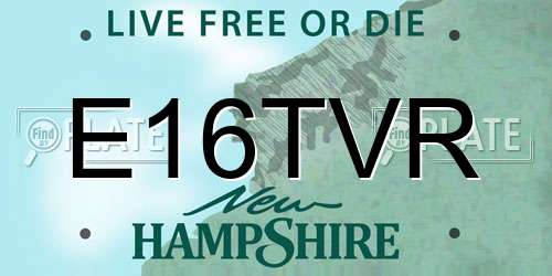 E16TVR New Hampshire License Plate