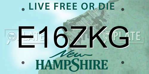 E16ZKG New Hampshire License Plate